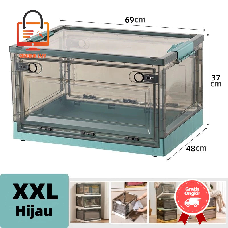 CIBUBUR JAYA GRATIS ONGKIR BALI RUMAH TANGGA BESAR ORGANIZER BOX PLASTIK BOX PENYIMPANAN TRANSPARAN 