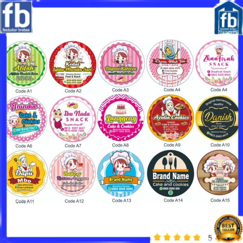 

stiker kemasan bulat 6cm bahan cromo mengkilap