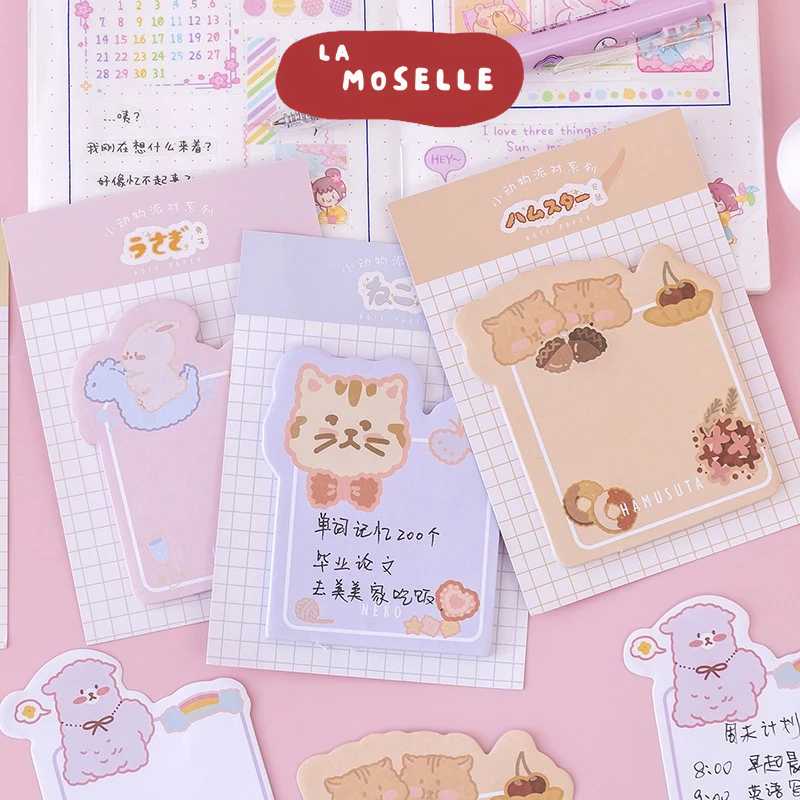 

La Moselle - [SK71] Sticky Notes bentuk karakter kartun lucu notepad catatan tempel mini notebook mini animal unik