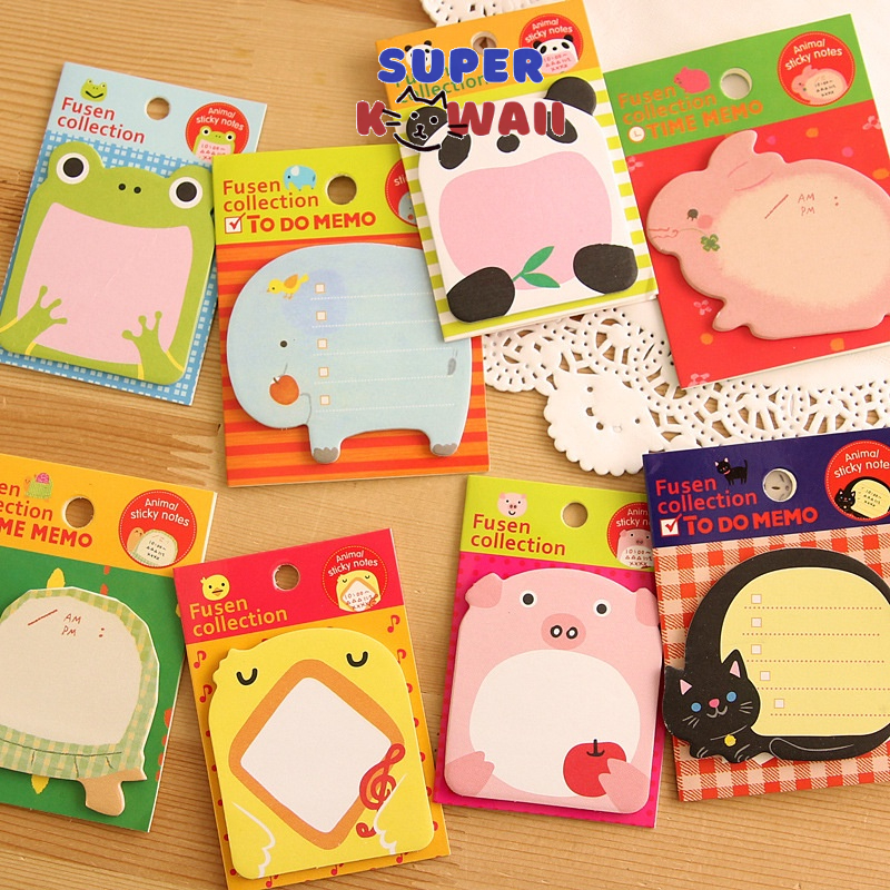 

Super Kawaii - [SK18] Sticky Notes Single / Memo To Do List / Sticky Notes Bentuk Binatang Animal Karakter Lucu