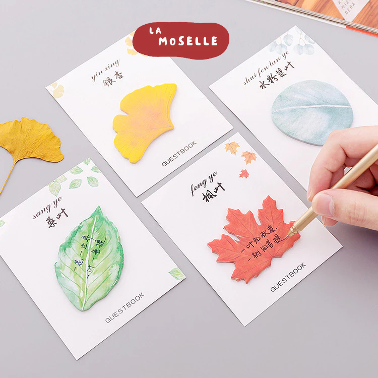 

La Moselle -[SK80] Sticky notes motif bentuk daun karakter kartun lucu unik