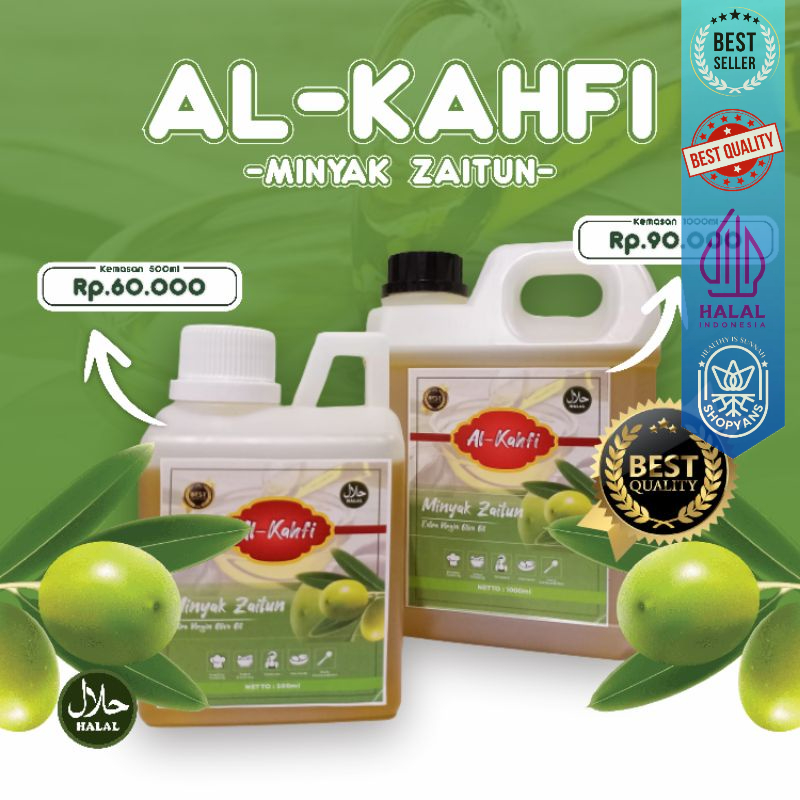 

MINYAK ZAITUN AL KAHFI 1 LTR EXTRA VIRGIN OLIVE OIL zaitun alkahfi