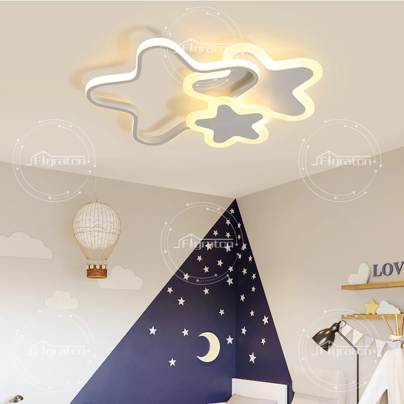 YC22 Lampu Plafon Kamar Anak Bentuk Bintang Led 3 Warna Perlindungan Mata Lampu Hias Plafon Kamar