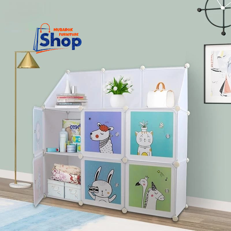 OUTLETS LEMARI PLASTIK PORTABLE/ RAK SERBAGUNA SUSUN PLASTIK/LEMARI PAKAIAN ANAK WARDROBE 6 MUKA 6 S