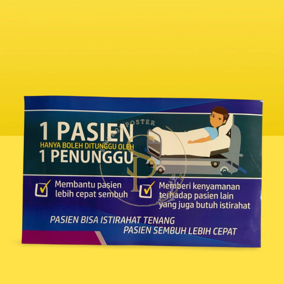 

Stiker 1 Pasien 1 Penunggu 31x19 cm | Poster Stiker vinyl | Stiker Peraturan Rumah Sakit Klinik | Stiker Keselamatan kerja | Sticker Laminasi