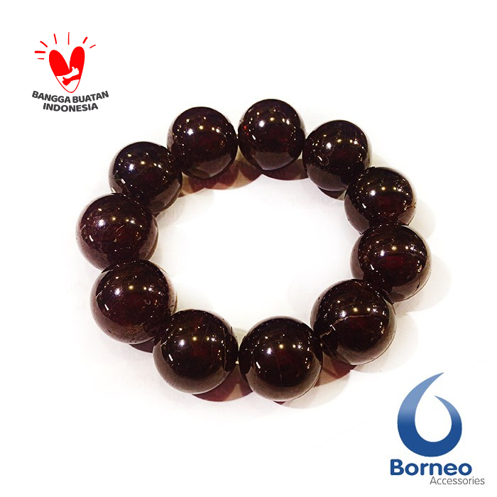 Gelang Batu Red Garnet Jumbo 16mm