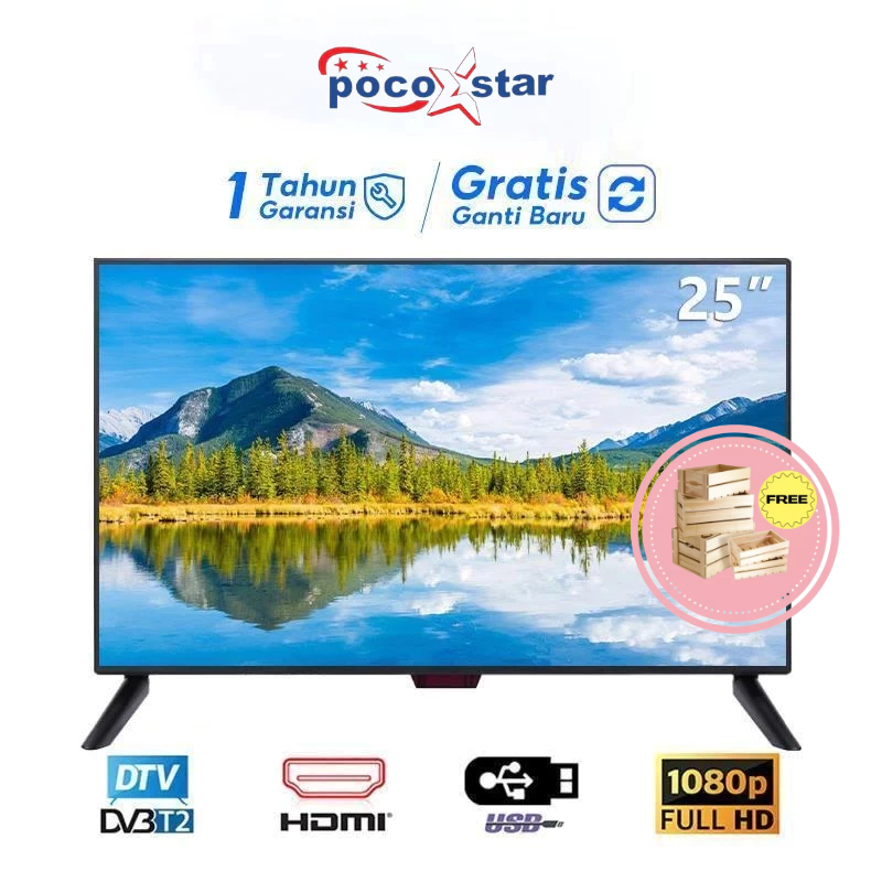 POCOSTAR  TV Digital 25 inch Murah FHD TV LED Garansi 1 Tahun
