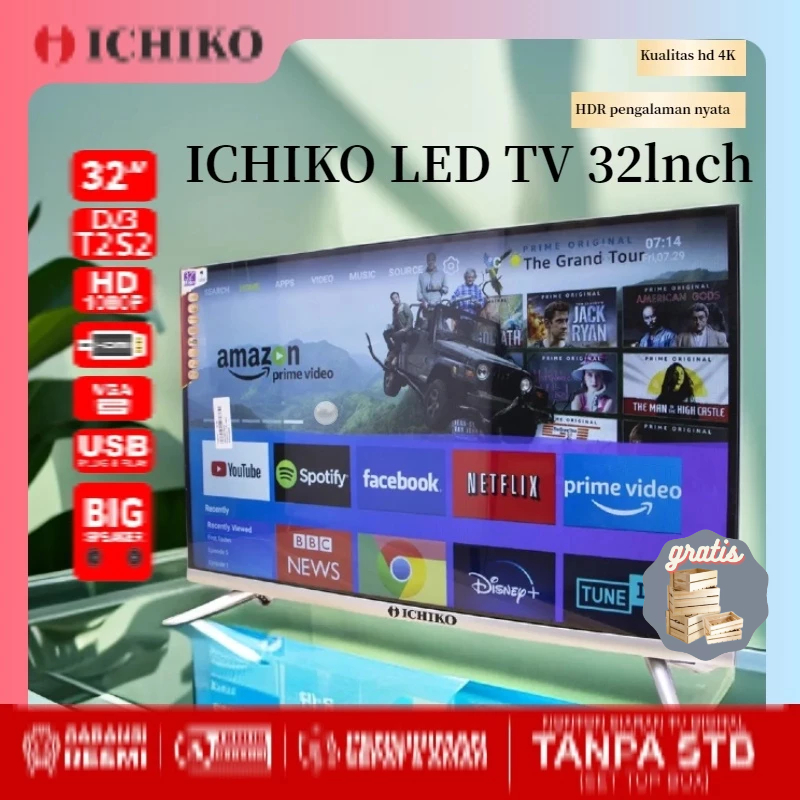 ICHIKO TV LED Digital 32 inch HD-USB/HDMI Televisi Digital - Tanpa STB