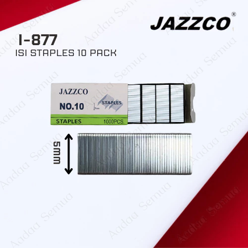 

1 Box Isi Staples JAZZCO Kecil No. 10 / Refill Steples Stapler / 1KOTAK@10pak kecil
