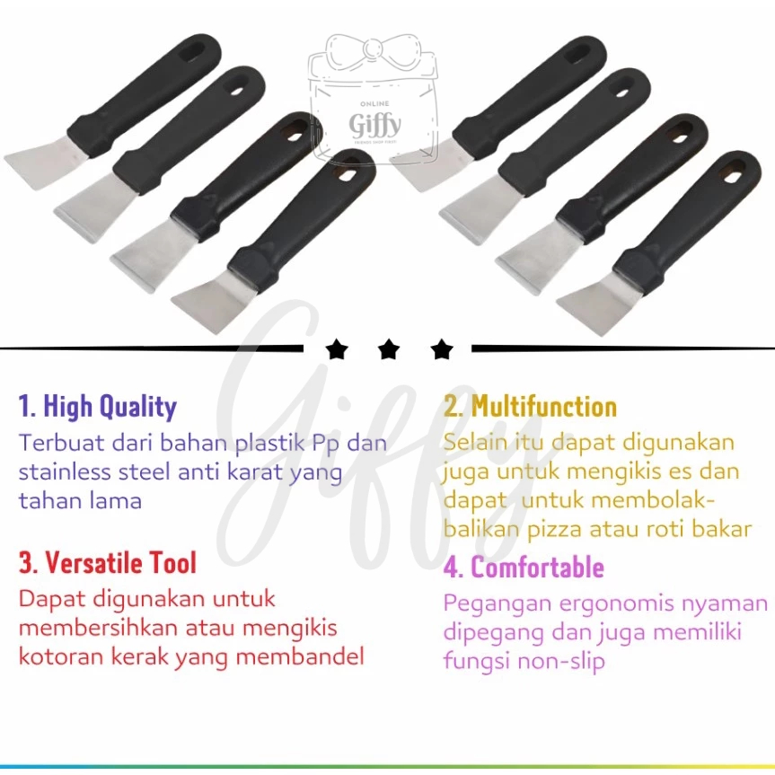 Spatula Pengikis Pembersih Noda Minyak Keras Dapur Bunga Es Kulkas — 10