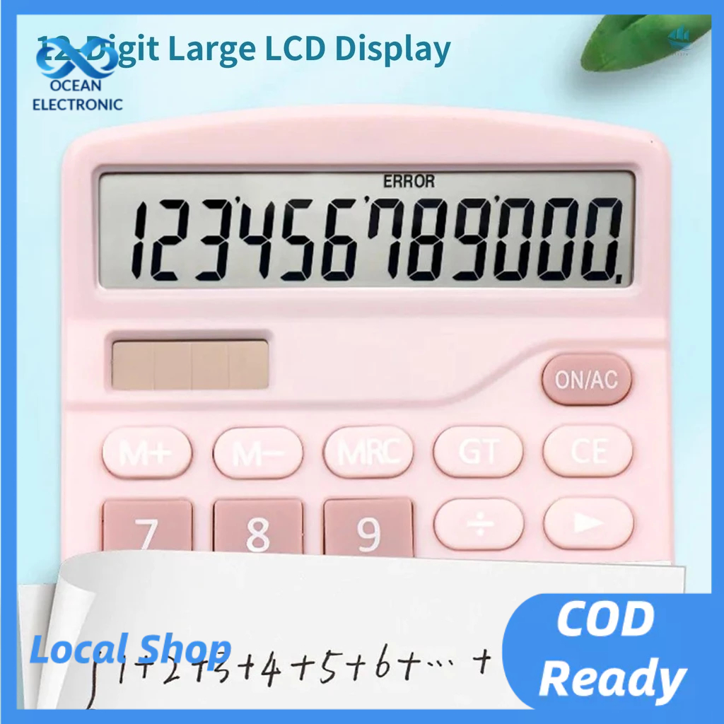 

Desktop Calculator Standard Function Calculator with 12-Digit Large LCD Display Solar & Battery Dual Power for Home Basic Office Business