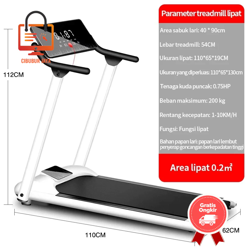 CIBUBUR JAYA GARTIS ONGKIR BALI TREADMILL ELEKTRIK / PERALATAN GYM KOKOH DAN TAHAN LAMA / TREADMILL 