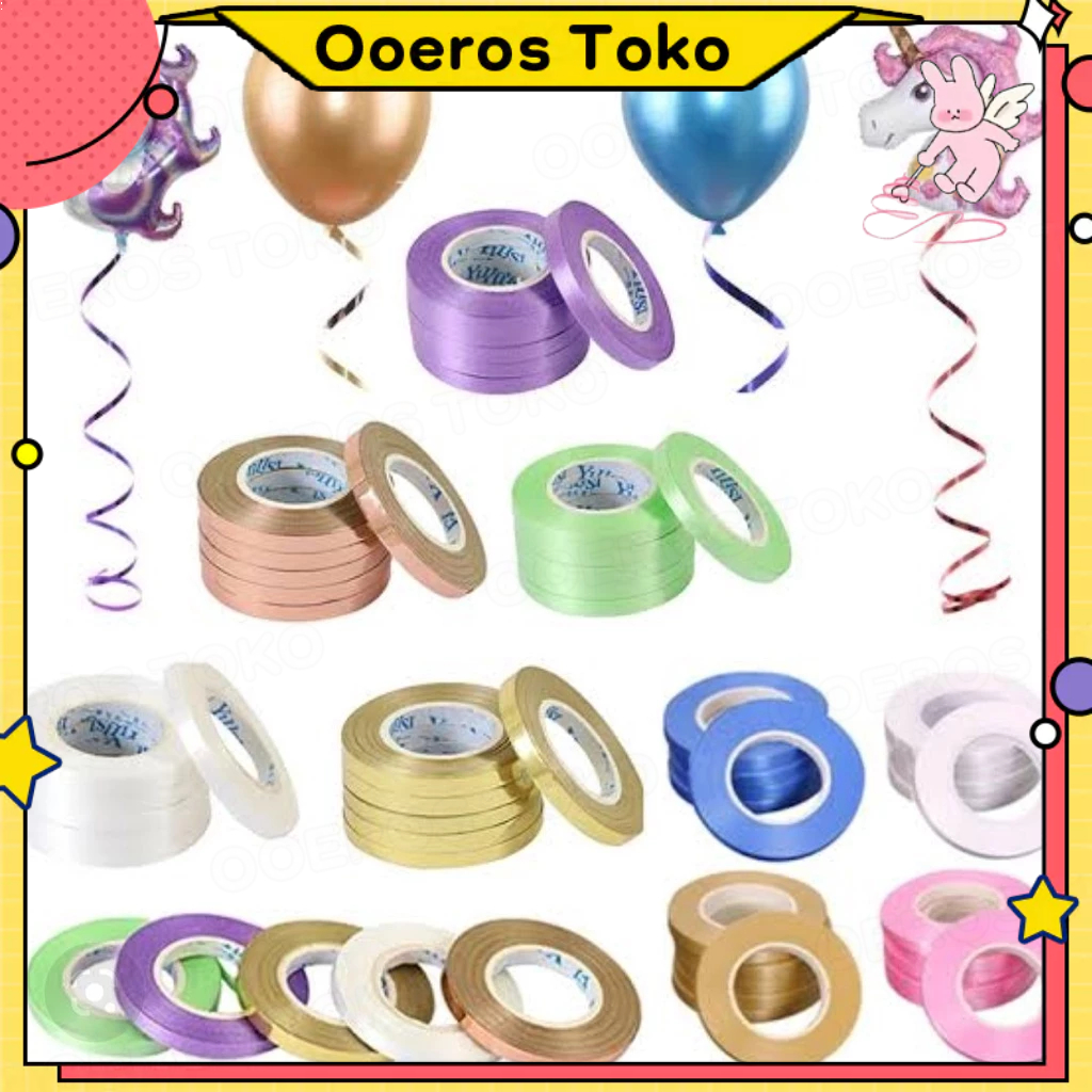 

5M Pita Balon Roll Kecil Tali Balon Curly Ribbon Pita Bunga Hiasan Pita Balon