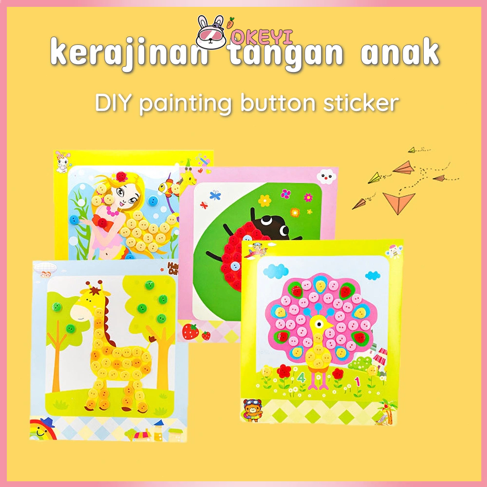 OKEYI Diy menempel kancing/Sticker kancing kerajinan tangan anak
