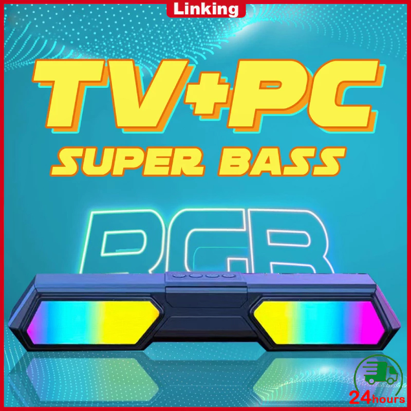 【COD】Speaker Bluetooth Soundbar Super Bass Robot 2 Speaker Wireless RGB Jovitech TV PC Laptop Comput