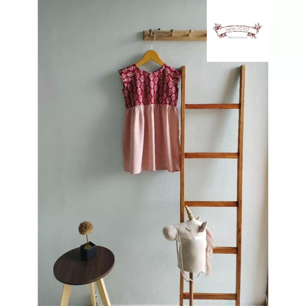 DRESS BATIK KOMBINASI ANAK PEREMPUAN