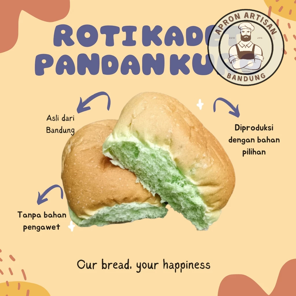 

Roti Kadet Pandan Lembut Kuro Hijau Roti Kukus Roti Bakar Asli Bandung