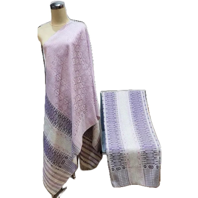 Songket Tumtuman Tarutung Tanpa Sambungan Warna Silver Ungu