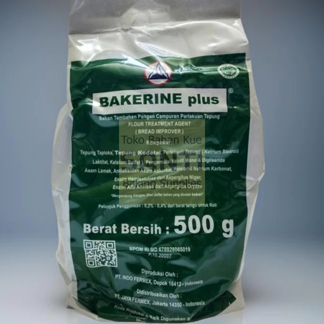 

Bakerine Plus | Bread Improver Pelembut Roti Flour Treatment Agent | 500 Gram