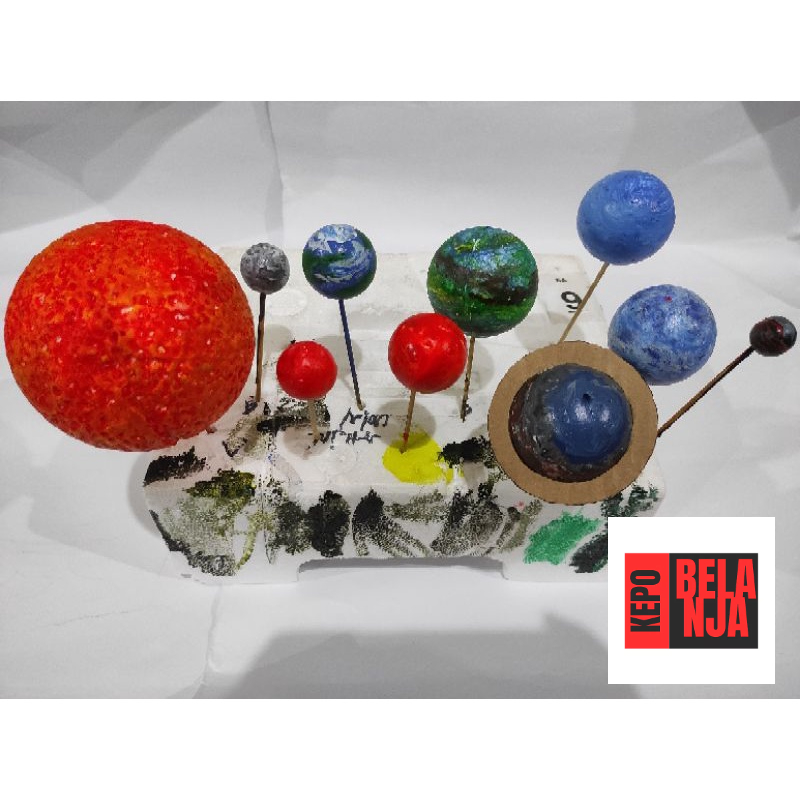 Paket susunan galaxy sistem tata surya bahan styrofoam bola gabus warna siap pakai tugas sekolah IPA