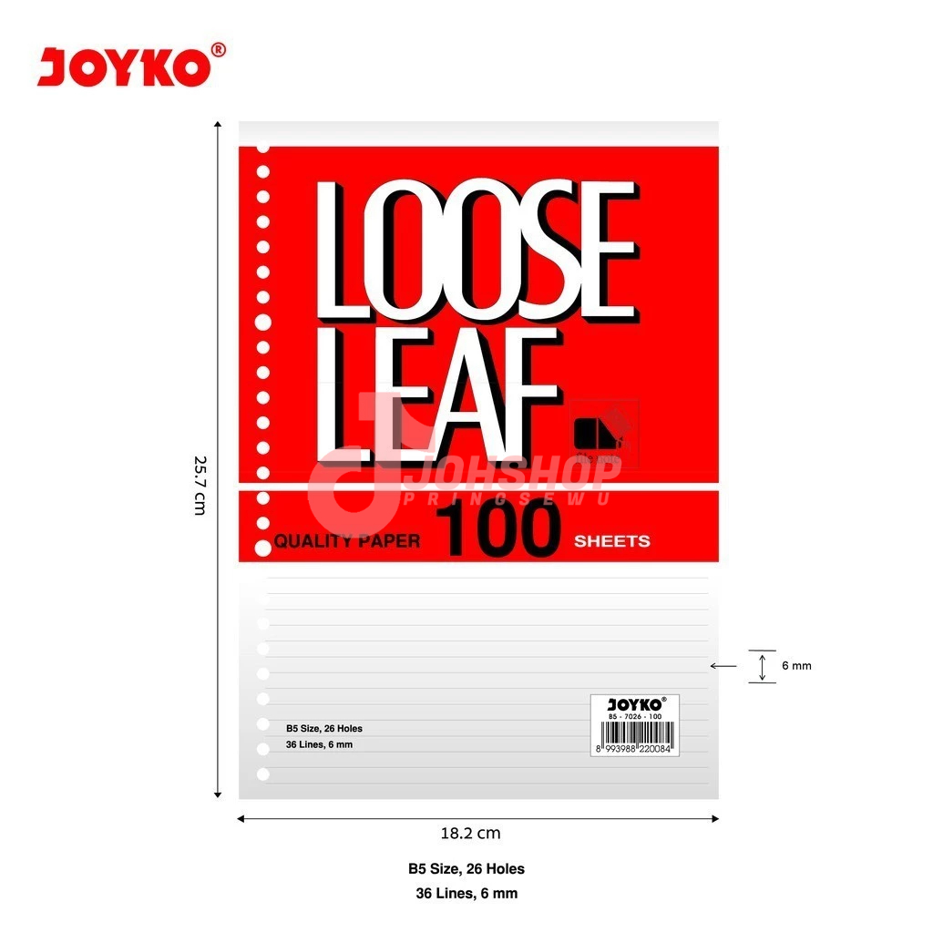 

Loose Leaf / Isi Kertas File Binder Joyko/Random Uk. B5