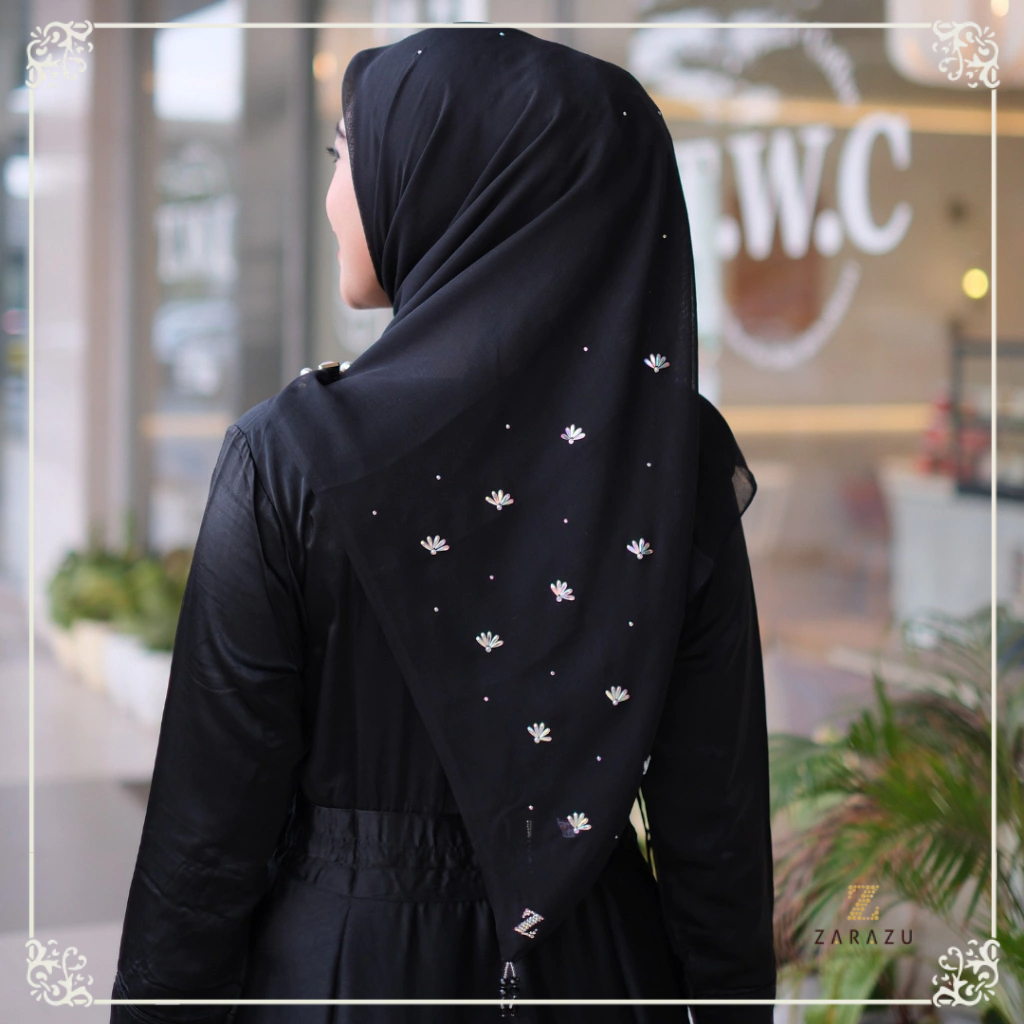 Lina Madinah - Renka Series Miranda Flower Scarf Paris Japan Crystal Premium by Zarazu