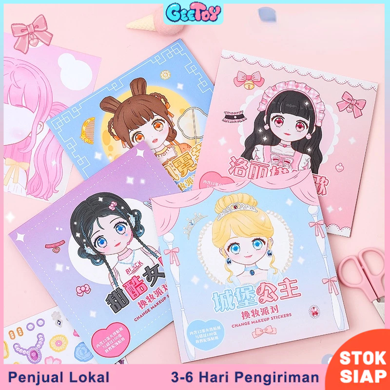 

Geetoy 4 Set Stiker Buku Panduan Stiker Kartu Goo Gaun Putri Buku Mainan Pendidikan
