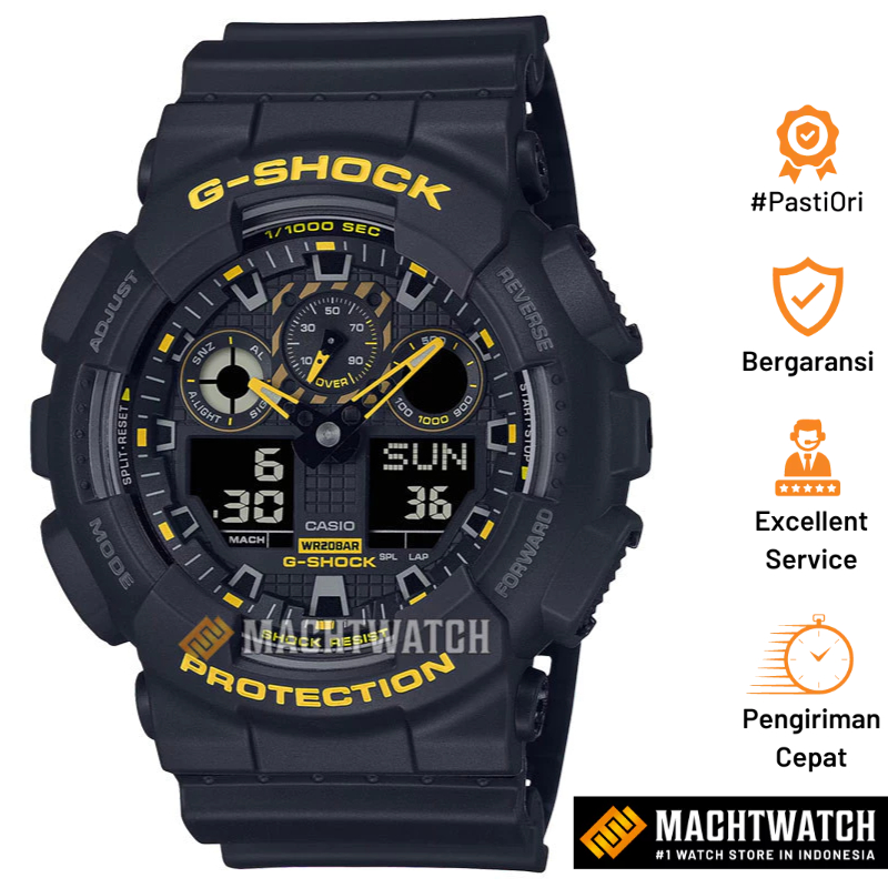 [PESTA HALILINTAR] Jam Tangan Pria Casio G-Shock GA-100CY-1ADR GA100CY GA-100CY Caution Yellow Serie