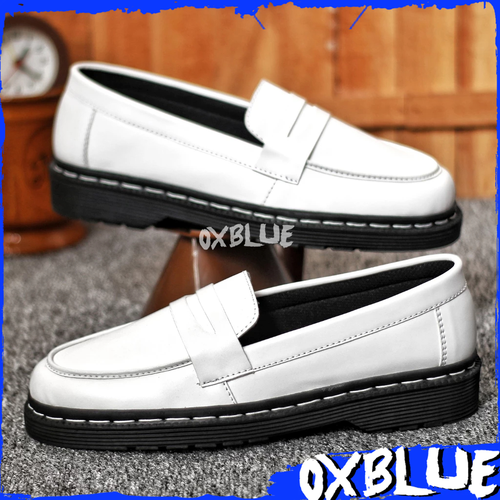 OXBLUE Hagana - Sepatu Formal Loafers Pria Putih Docmart