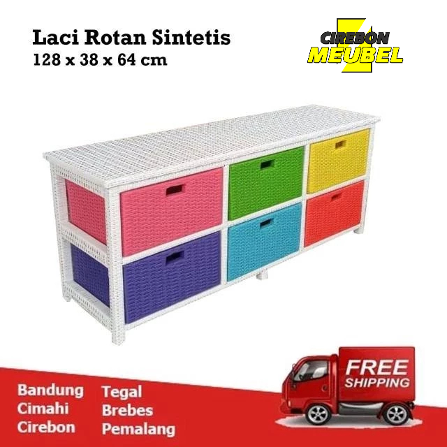 Laci Rotan 6 Laci Rotan Sintetis  CIREBON MEUBEL