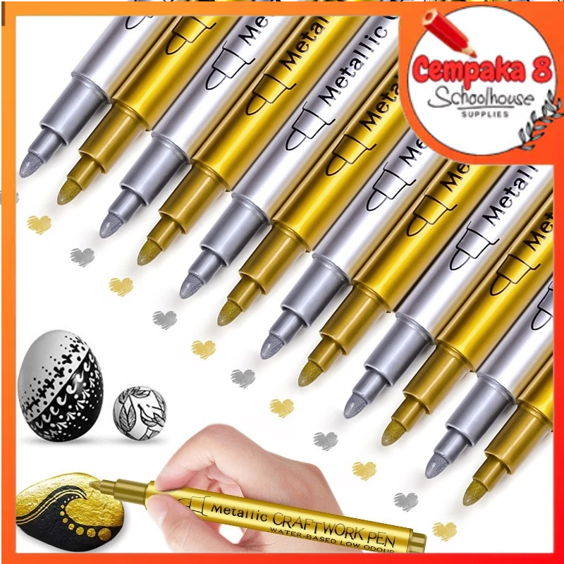 

Spidol Tahan Air Warna Perak Spidol Tanda Cat Tahan Air Spidol Pena Logam Kaligrafi Pena Gloss Tinggi Satuan Pcs - SEV0123