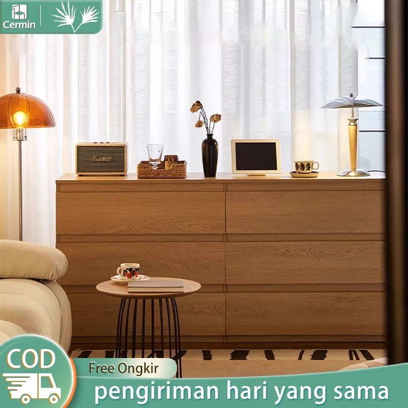 【Surabaya Express】Lemari Kayu Loker Rak Buku Kayu Rak Kayu Serbaguna Rak Laci PenyimpanaLemari Pakai