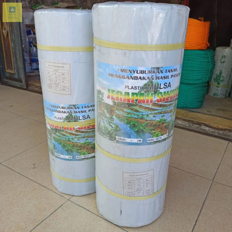 Plastik Mulsa Pertanian Perak 1 roll Panjang 500 m Lebar 60 cm berat 16kg