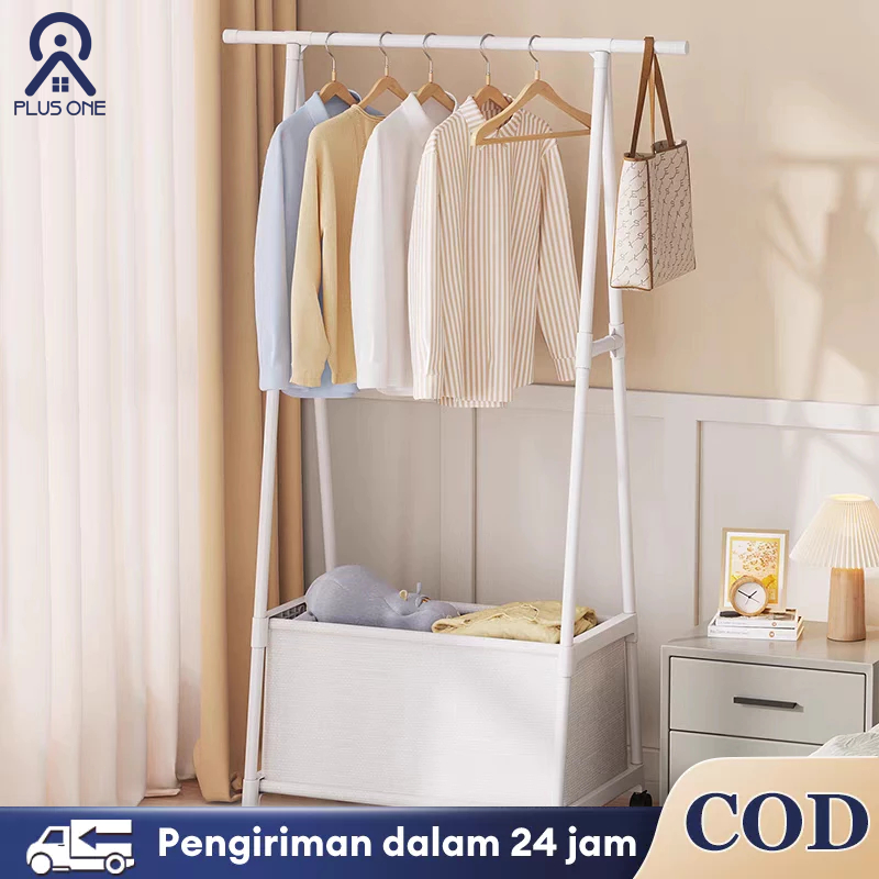 Stand Hanger Gantungan baju Triangle stand hanger baju rak pakain rak serbaguna dengan 4 roda