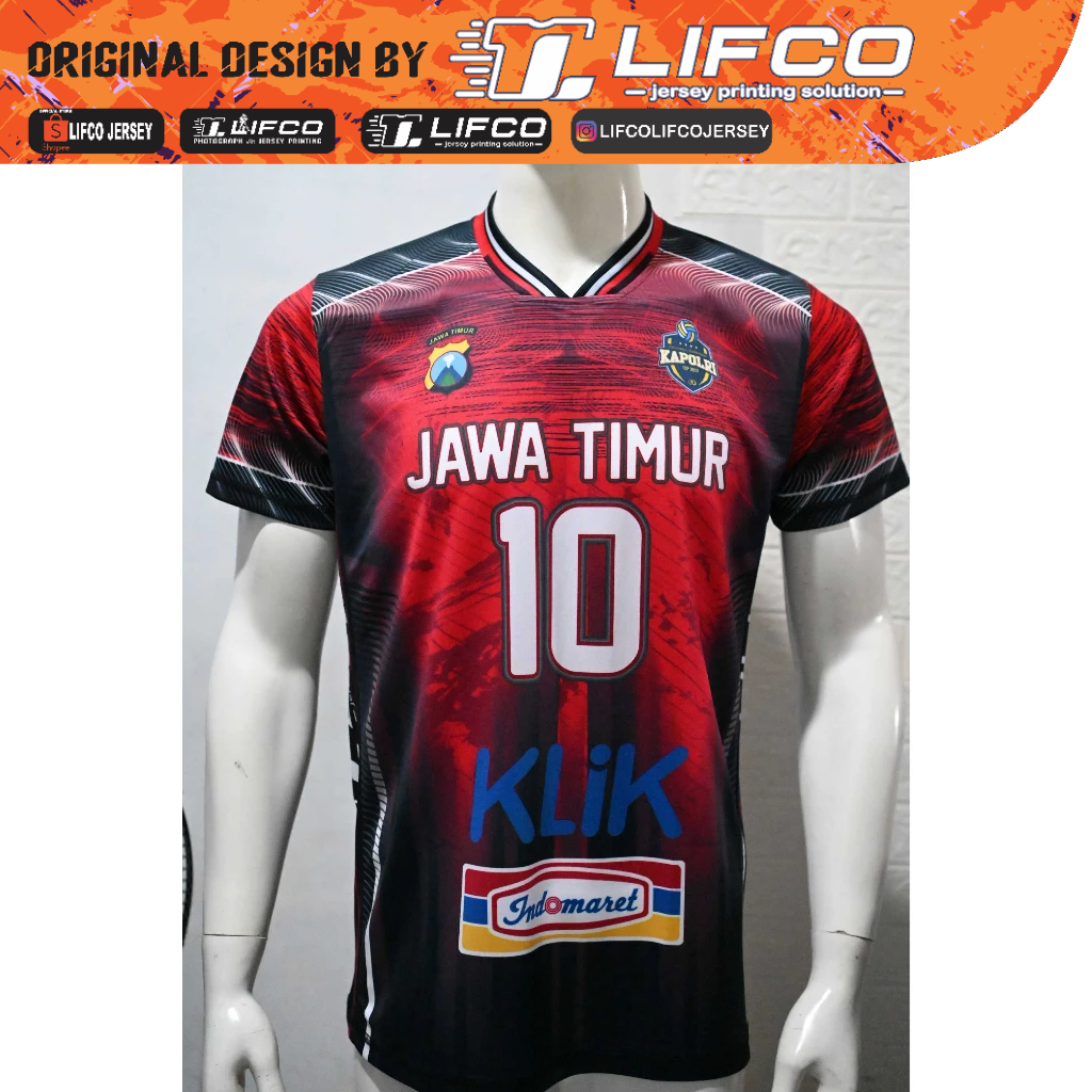 PREMIUM LIFCO ORIGINAL JATIM KAPOLRI CUP SERIES MERAH READY STOCK ( TIDAK BISA REQUEST NAMA)