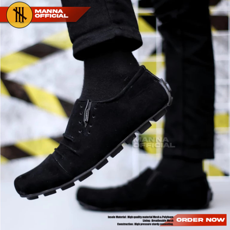 Sepatu Casual Hitam Slip-On Hitam Pria