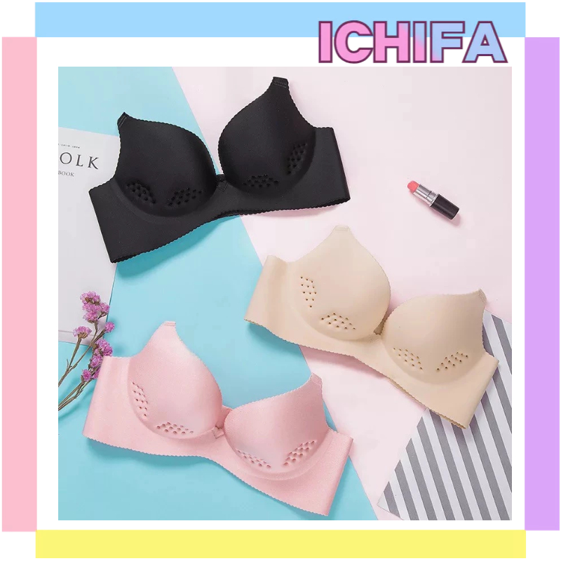 ICHIFA Bra Wanita Super Jumbo Bra Push Up Busa Karet Tipis Big Size 32-34  Bra SEAMLESS