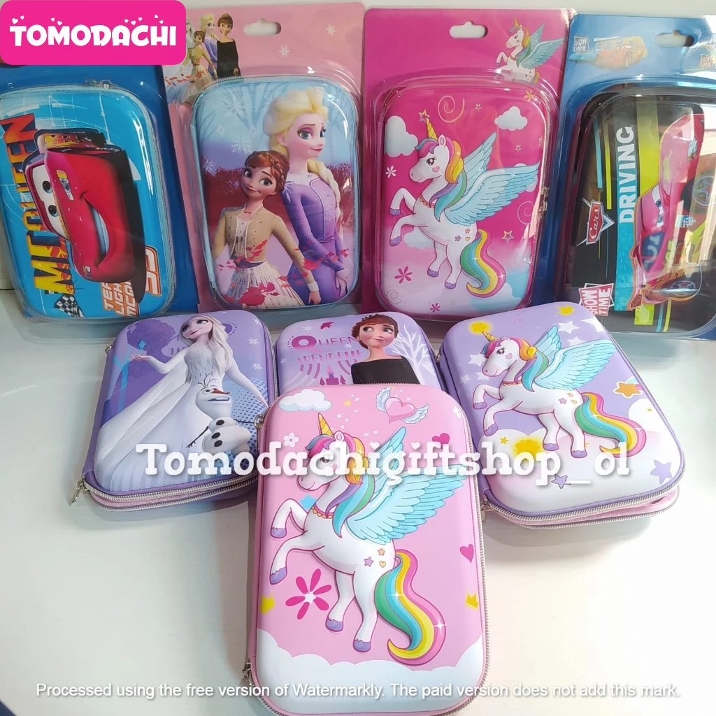 

TM/Tempat Kotak Pensil Anak Sekolah Pencil Case Hardcase Timbul Kotak Frozen Unicorn Cars Unofficial Import