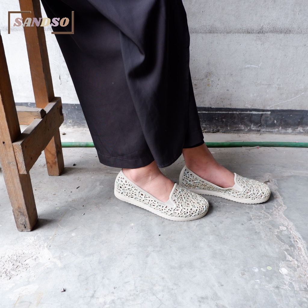 SandSo - 1567GRS PTY Shoes Sepatu Wanita Perempuan Karet Rubber Jelly Lentur Empuk Sandal Sendal Sli