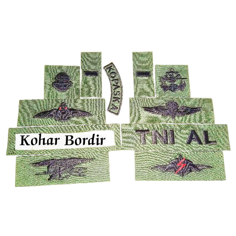 bordir brivet bet nama atribut seragam tni al
