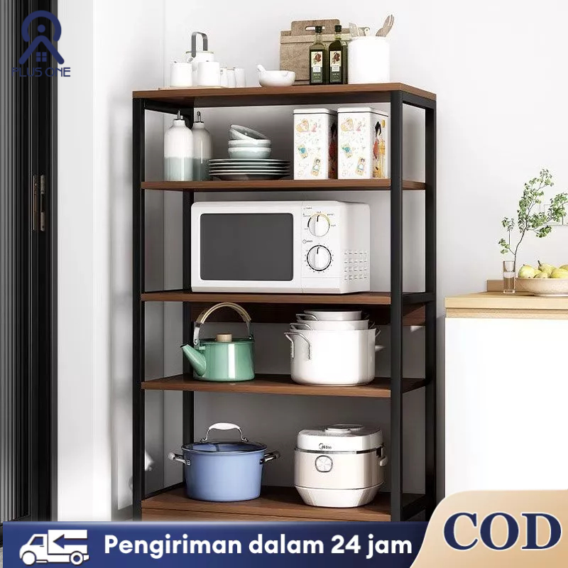 Rak Dapur Kayu Rak Microwave Rak Dapur Susun Minimalis