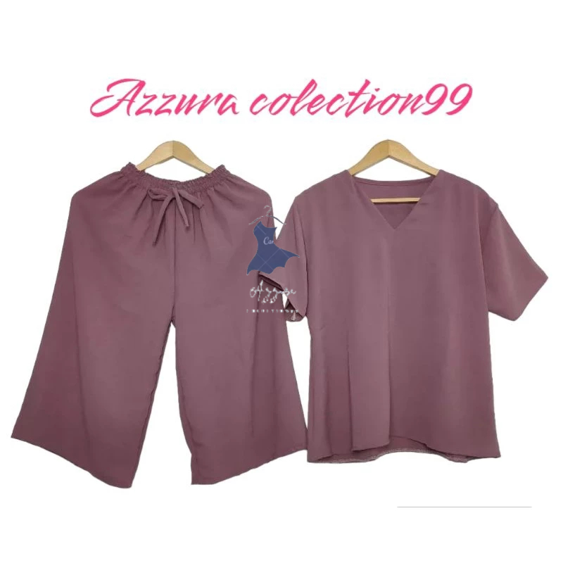 Cod Terlaris Setelan Crinkle Andin/Baju Murah Setelan Crinkle Andin