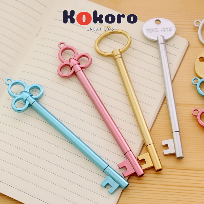 

KokoroCreations - [SK81] Pulpen gel bentuk kunci pen motif kunci karakter pena lucu unik classic korean style