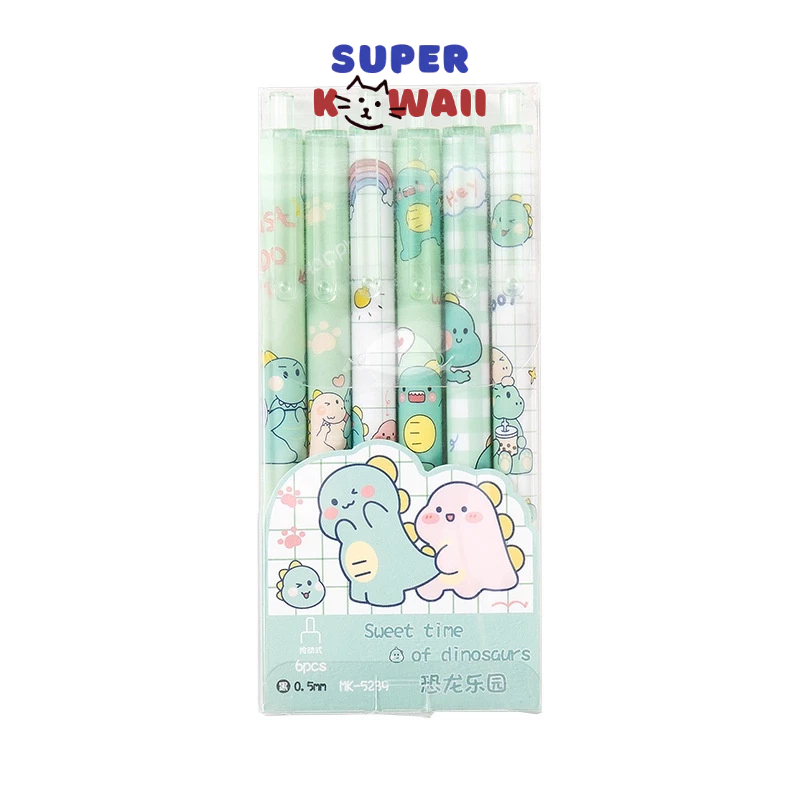 

Super Kawaii - [SK91] 1 pack isi 6 pcs Pen Gel Mekanik Motif Cartoon Dinosaur / Pulpen Pelajar Dan Kantor Pena Lucu Motif Dino / pulpen motif kartun lucu