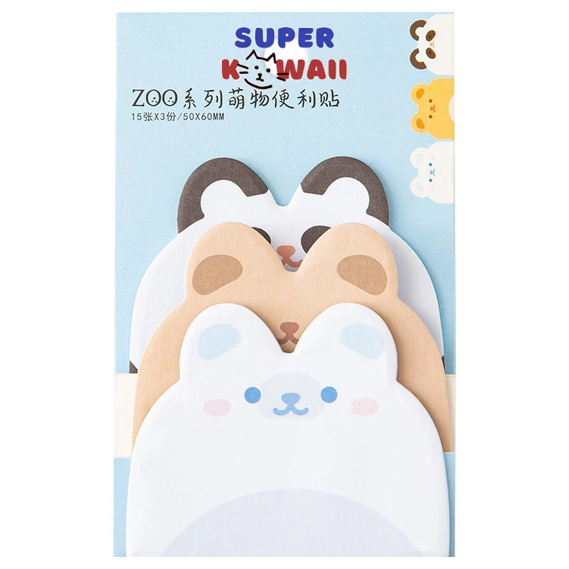 

Super Kawaii - [SK100] Sticky notes motif bentuk animal lucu / sticky notes bentuk hewan motif hewan / note pad motif binatang / catatan tempel lucu