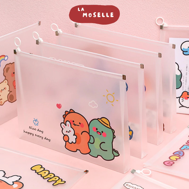 

La Moselle -[SK50] map holder zipper bag make up tas kosmetik besar motif lucu kartun kotak / tempat pensil / tempat dokumen penyimpanan