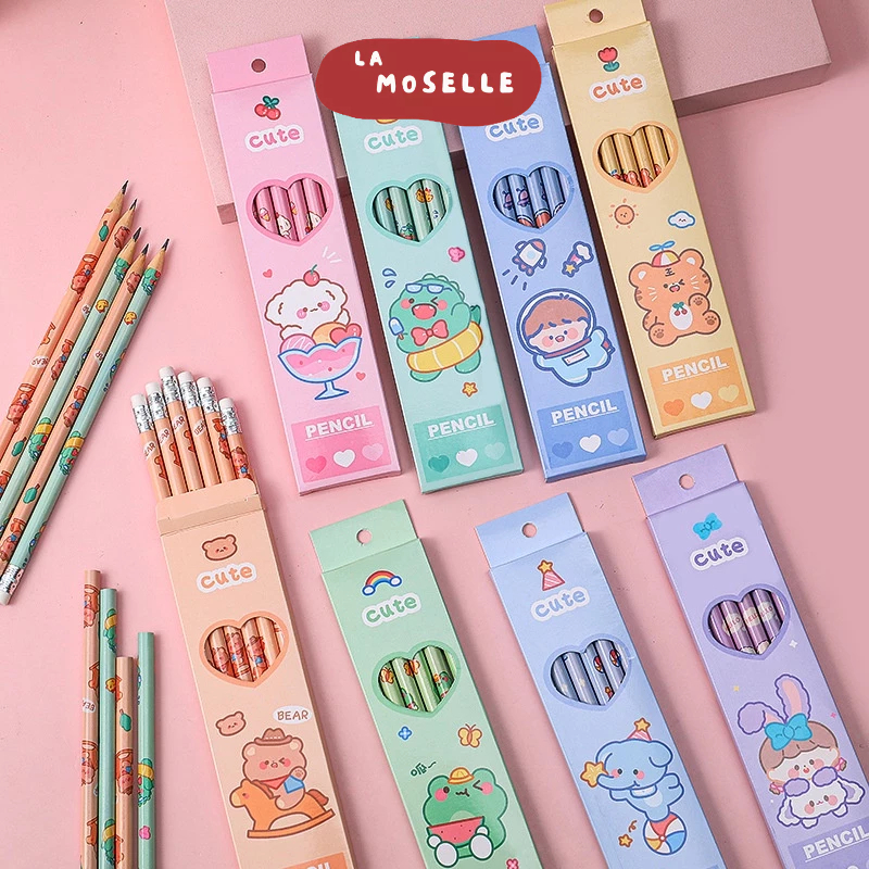 

La Moselle -[SK31] pensil tulis HB animal 1 pack set isi 6 - pensil HB sekolah motif kartun lucu warna warni karakter animal