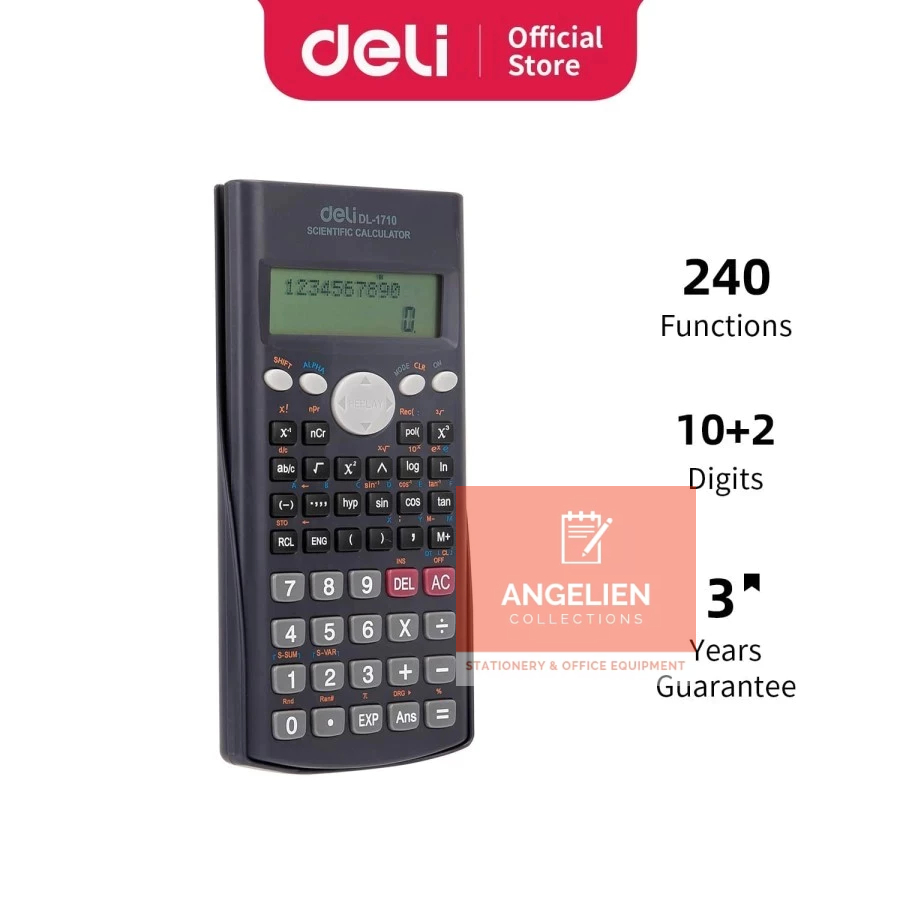 

Deli E1710 (BERGARANSI) Scientific Calculator 240F 10+2 Digits