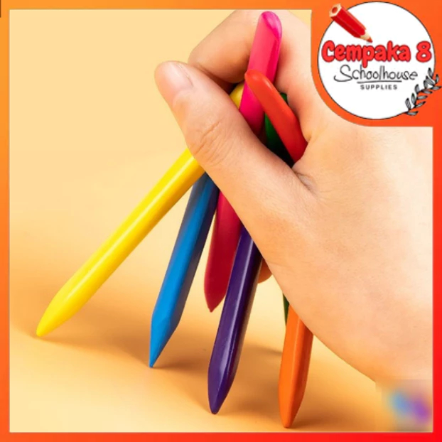 

(SATUAN) HIGH QUALITY Crayon Lab Non Toxic Crayon Triangular Crayon Lab Triangle Crayon Plastik Anti Kotor Tangan