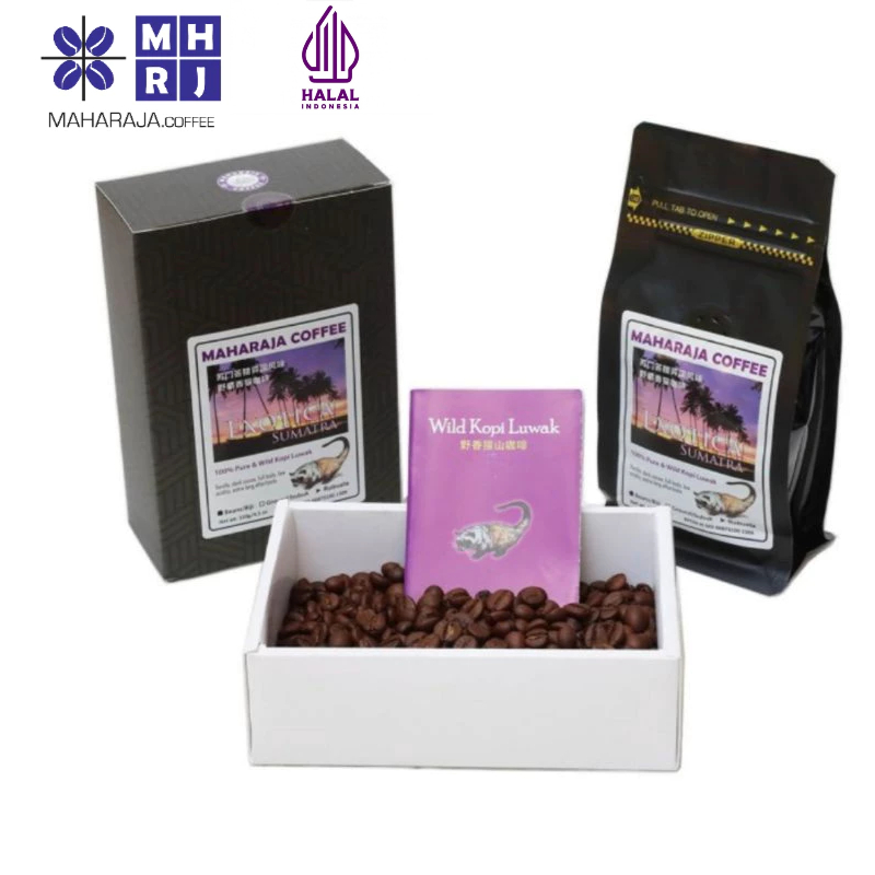 

Maharaja Coffee Wild Kopi Luwak Exotica Sumatra Robusta 120 gr Biji / Bubuk Gift Box